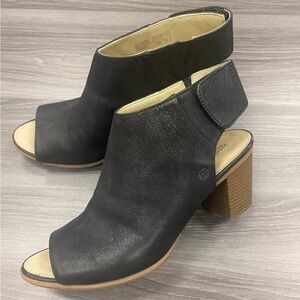 Josef Seibel Bonnie 09 Peep Toe Heels Women’s Leather Black Booties Boots Sz 41